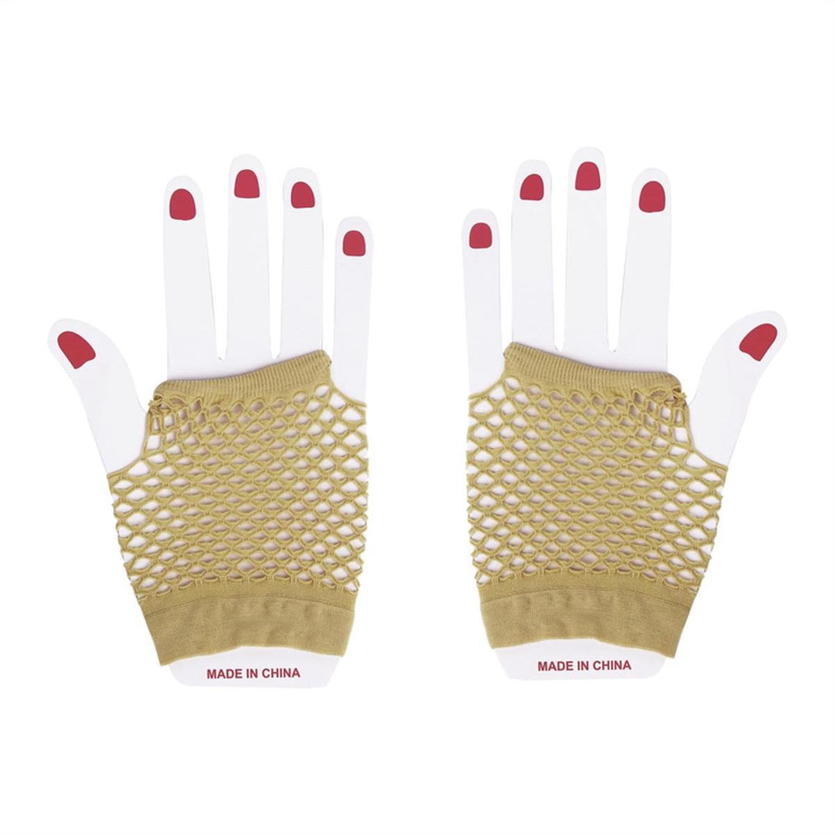 SHORT FISHNET GLOVESGOLD