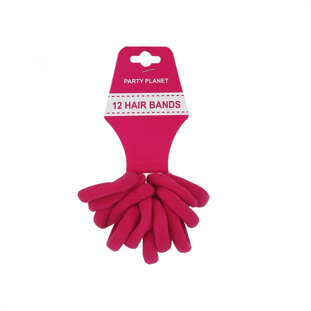 12PK ELASTIC HAIR BANDS-PINK