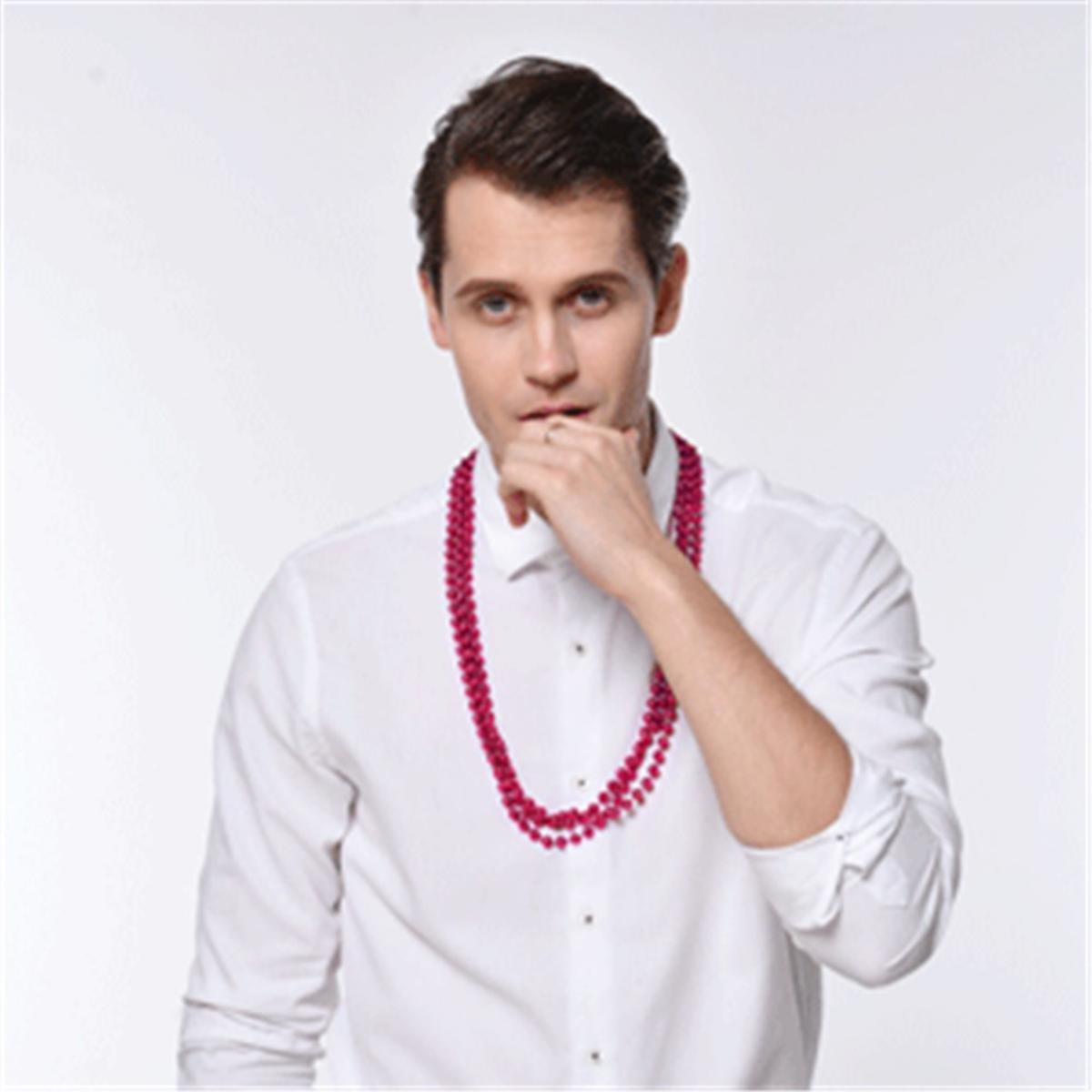 3PK 80CM PARTY NECKLACERED