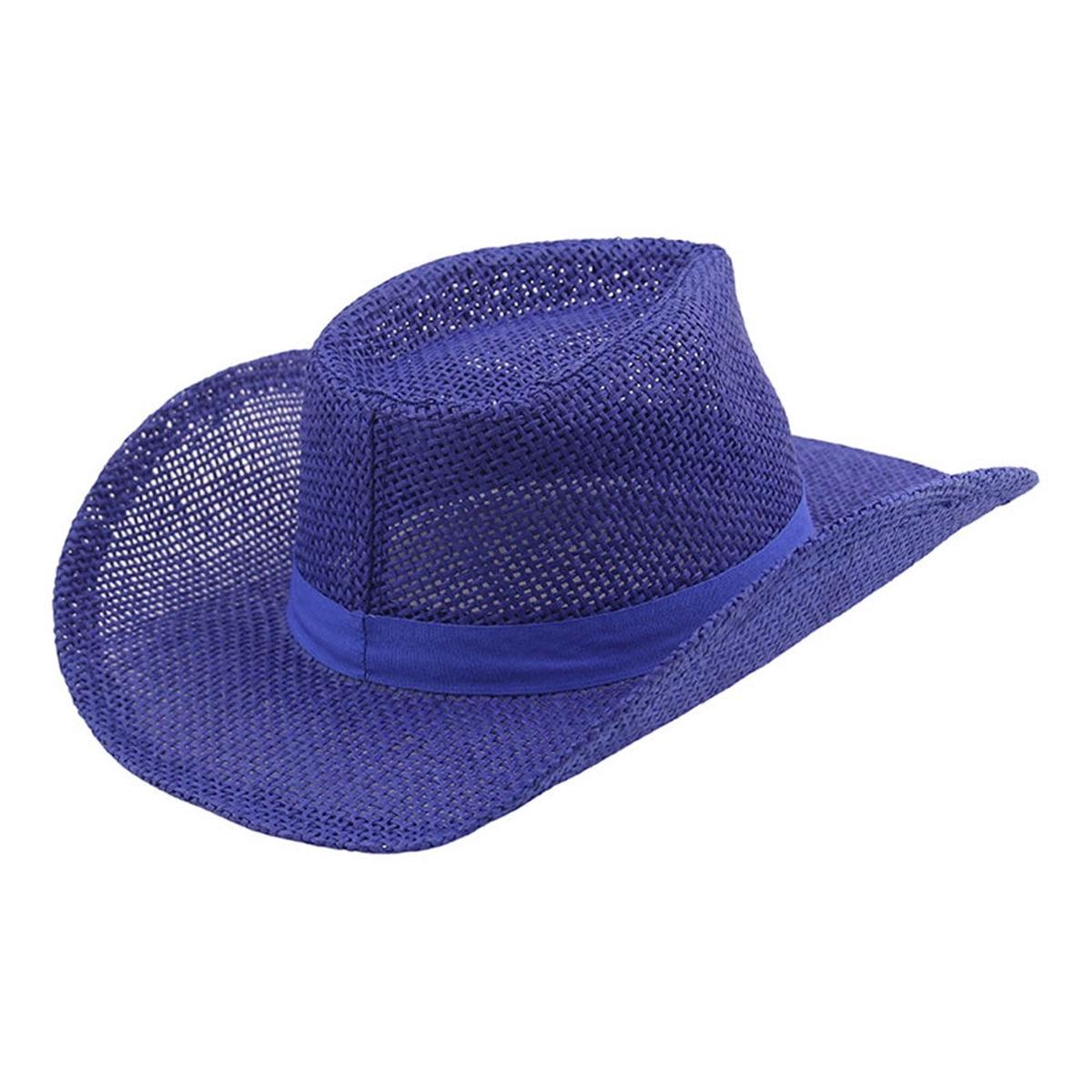 Burlap Cowboy Hat-Blue