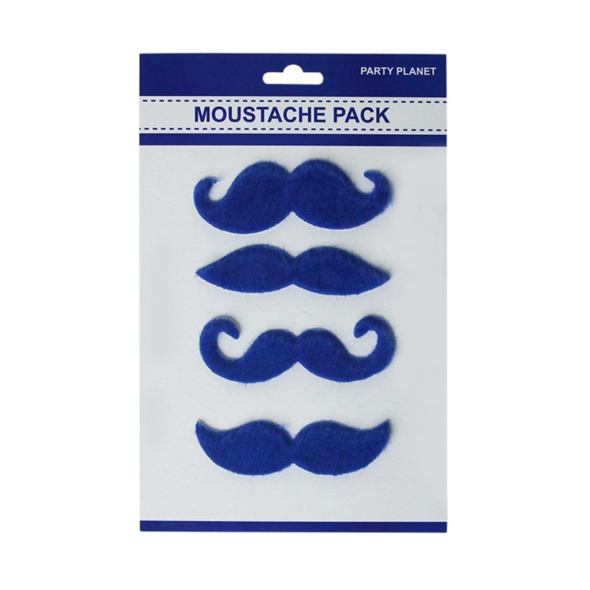 Moustache Pack-Blue Assorted