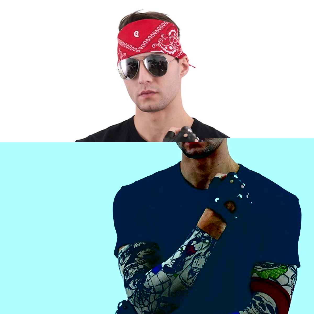 Rocker Dress Up Kit-Bandana, Glasses, Tatto Sleeves, Gloves
