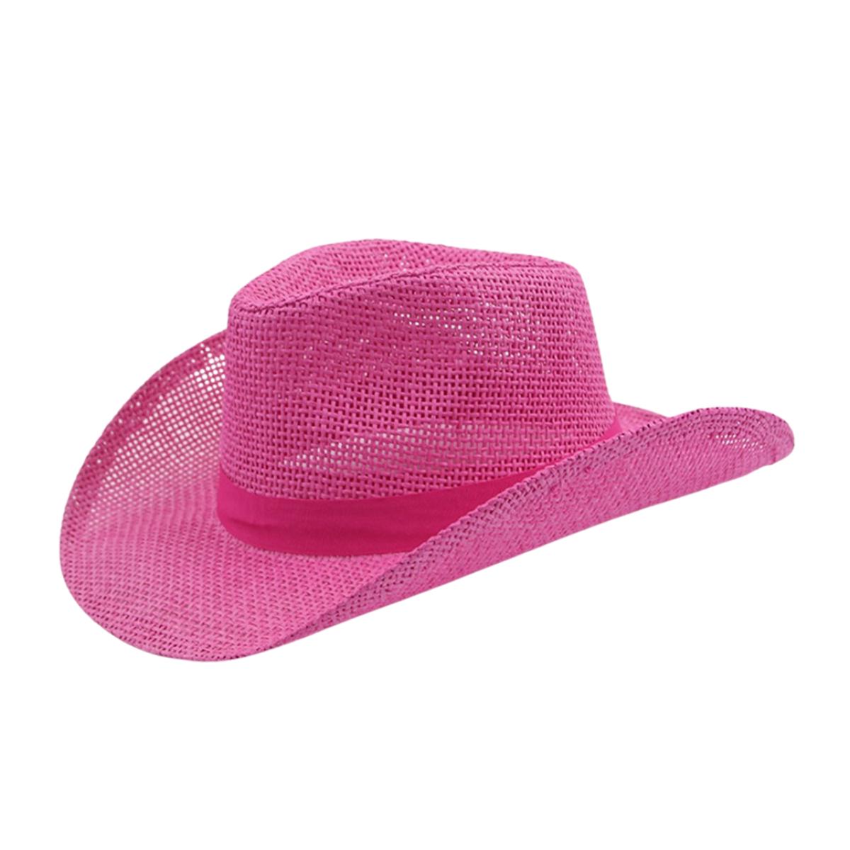 Burlap Cowboy Hat-Pink