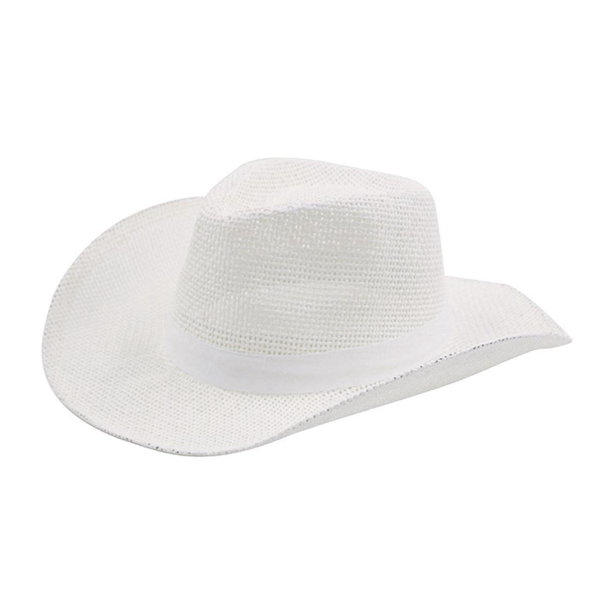 Burlap Cowboy Hat-White