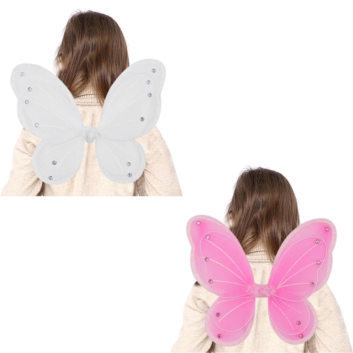 Butterfly Wings 2 Layer White & Pink 2A