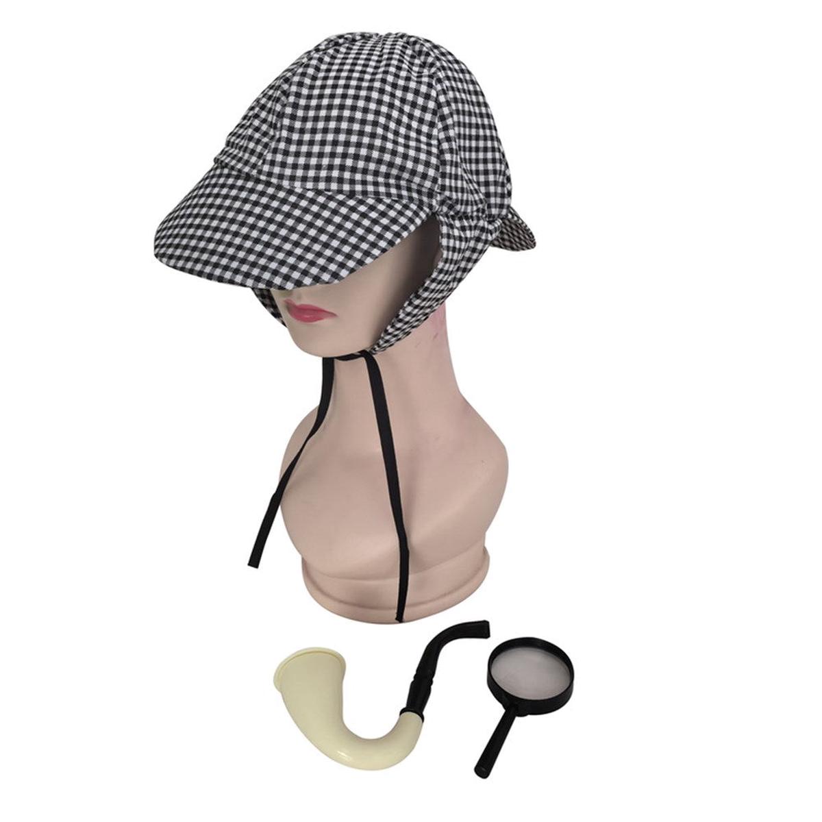 Kids Victorian Detective Dress Up Kit-Hat, Pipe, Magnifying Glass