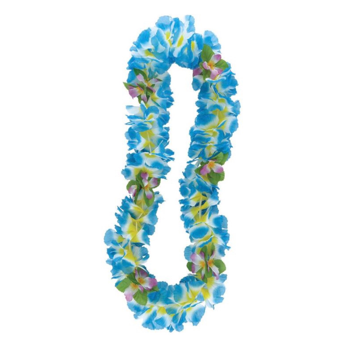 Luau Fancy Orchid Lei 106cm (42in) - Blue And Yellow