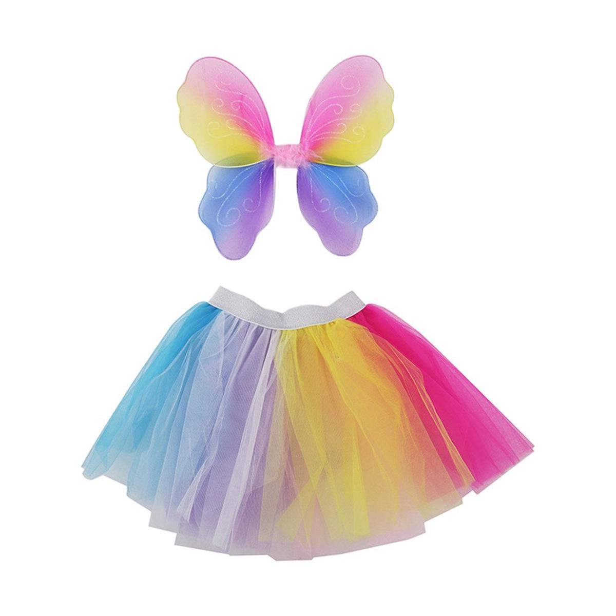 Rainbow Butterfly Wings & Tutu 2Pc
