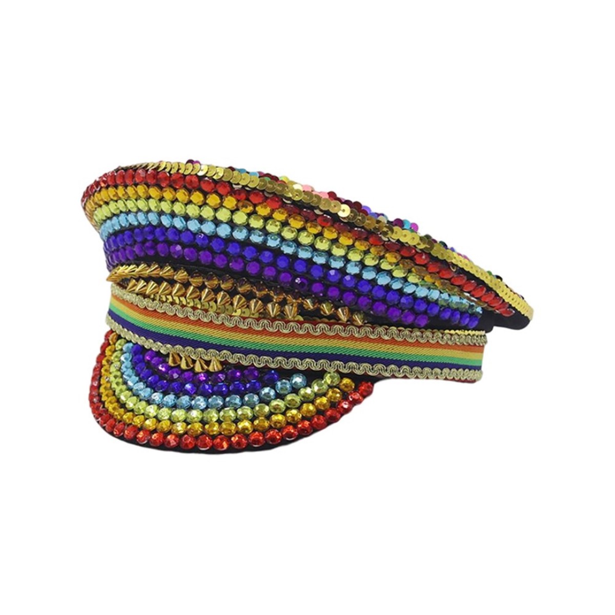 Rainbow Diamante Festival Hat