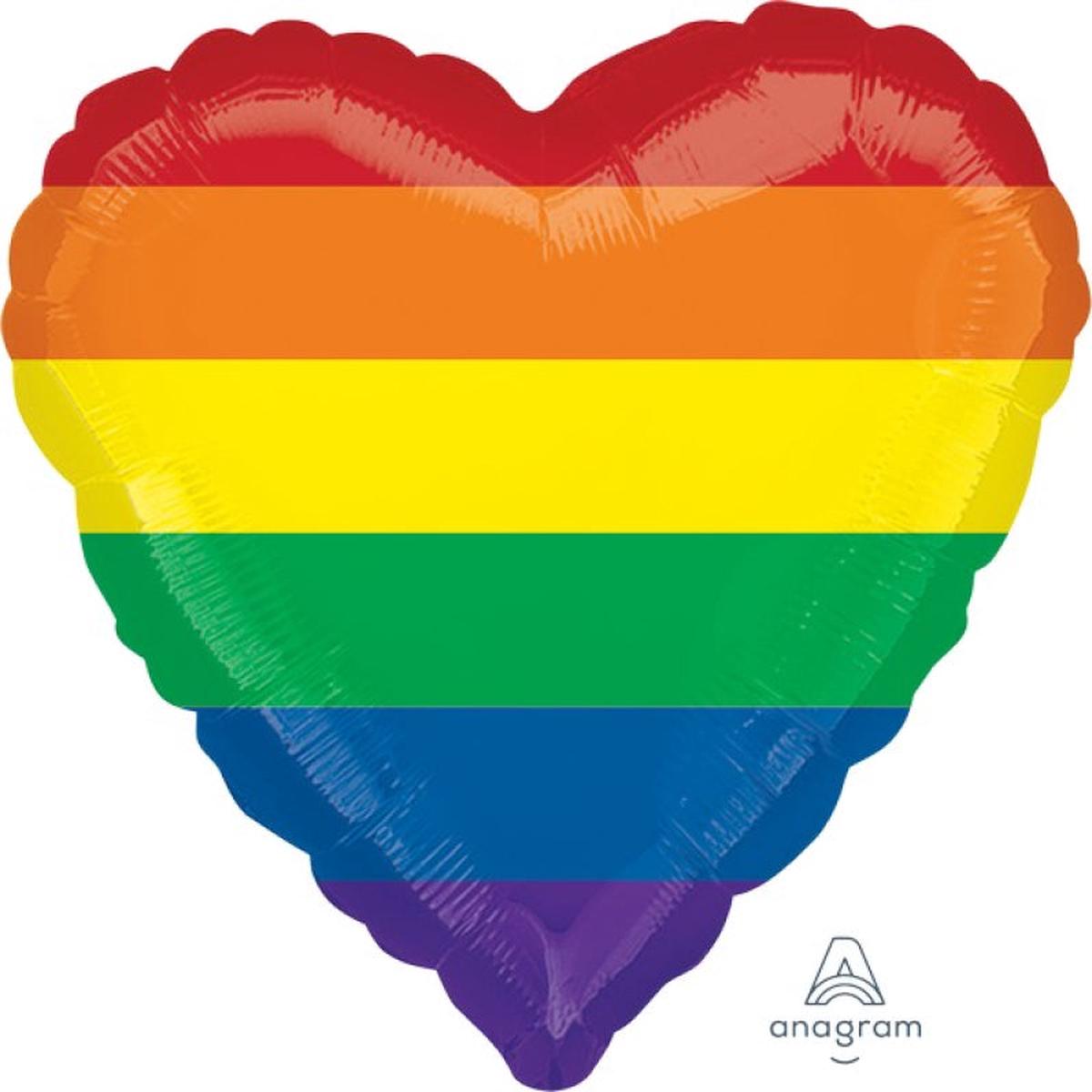 Standard HX Rainbow Stripes Fun Heart 45cm