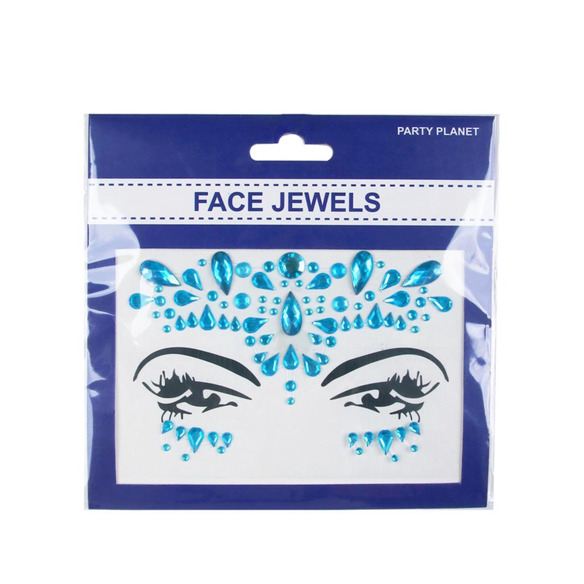 Stick On Blue Face Jewellery