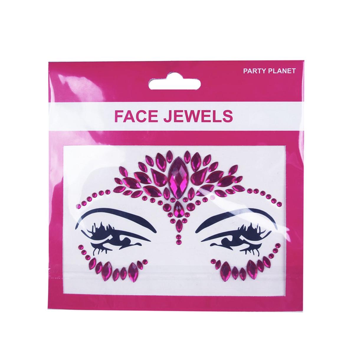 STICK ON PINK FACE JEWELLERY