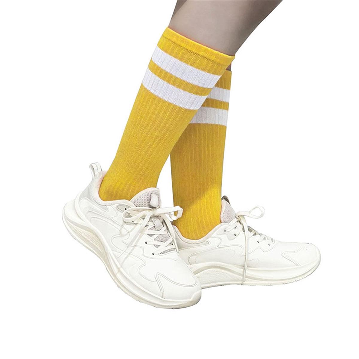 Yellow Stripe Knee High Socks 40Cm