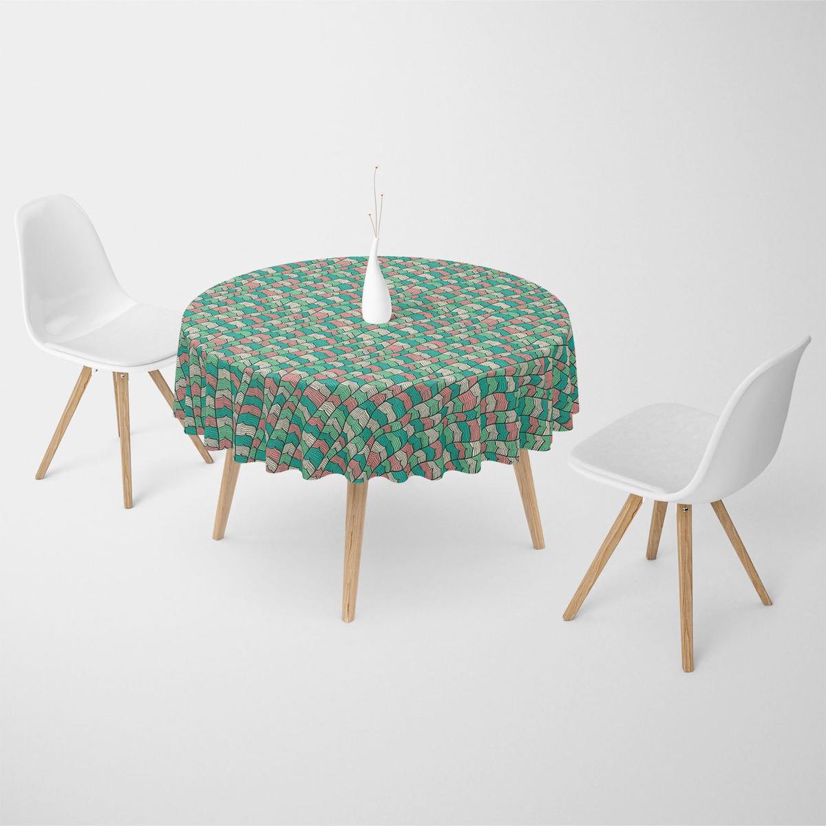 Abstract Waves Table Cloth Cover