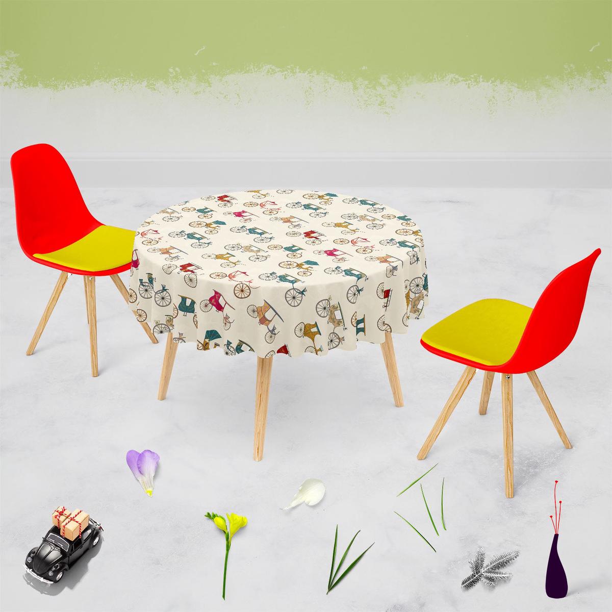 Antique Carriages Table Cloth Cover