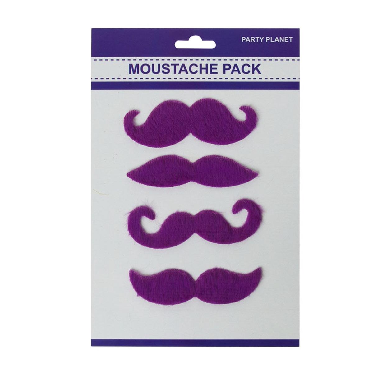 ASST. 4PK MOUSTACHE PACKPURPLE