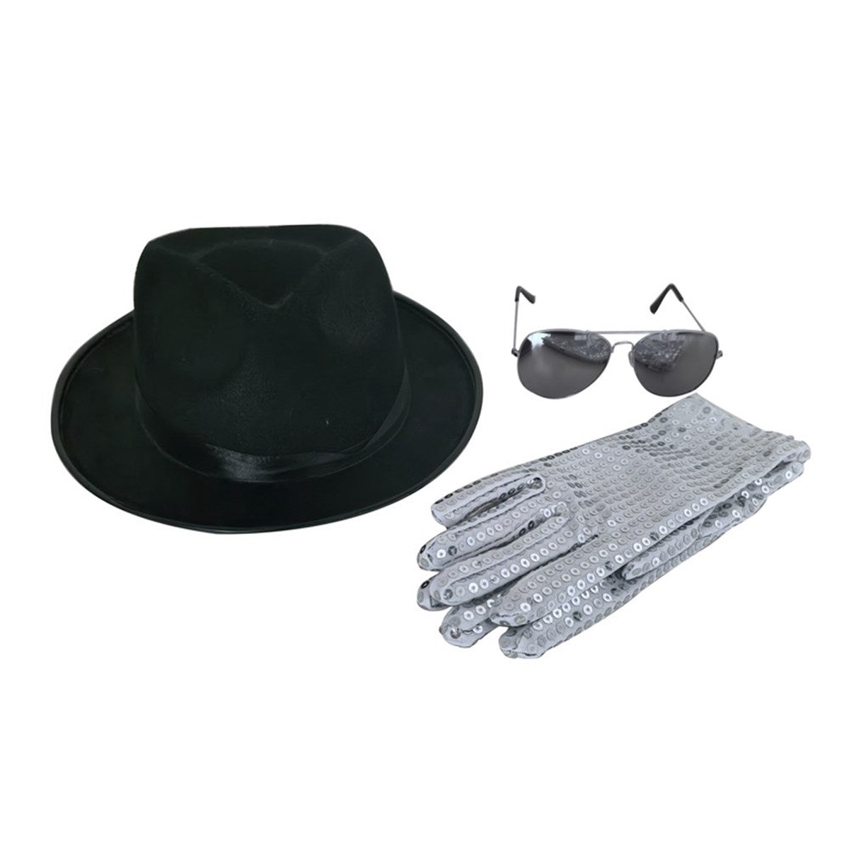 Kids Mj Dress Up Kit-Hat, Glasses, Glove
