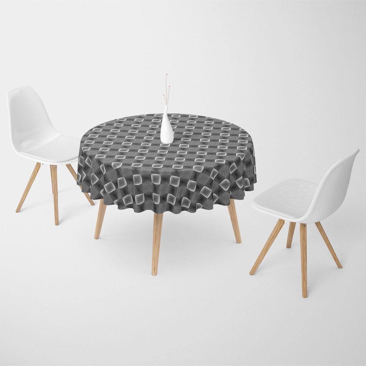 Monochrome Diamond Table Cloth Cover