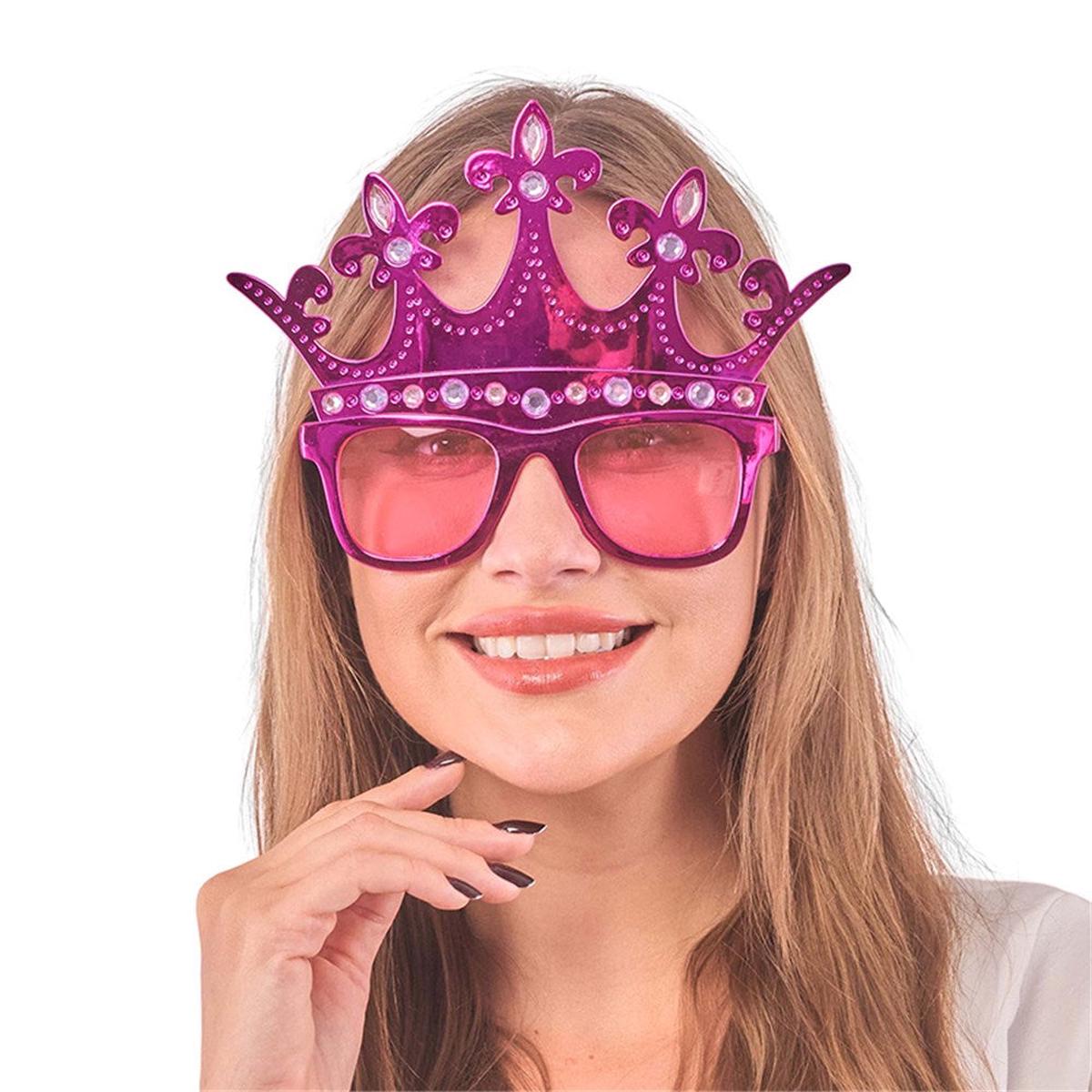 PINK METALLIC CROWN GLASSES