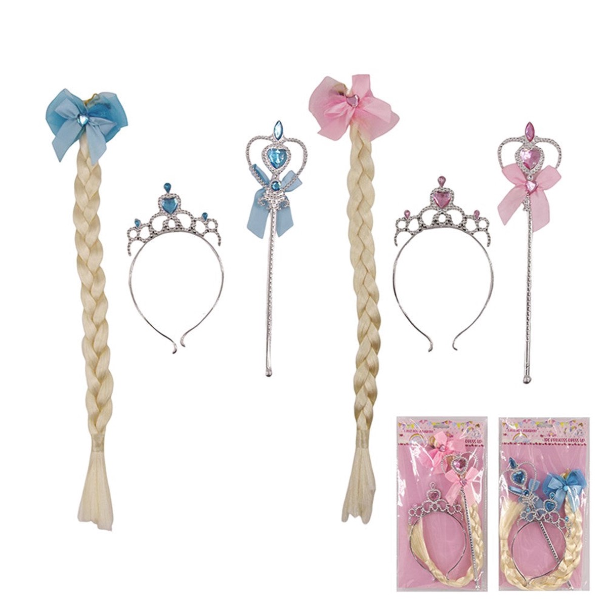 Princess Kit-Braid Extension, Wand, Tiara 2 Assorted Colour