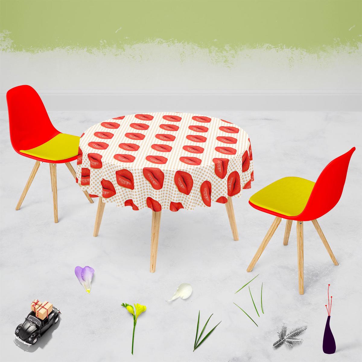 Red Lips Table Cloth Cover