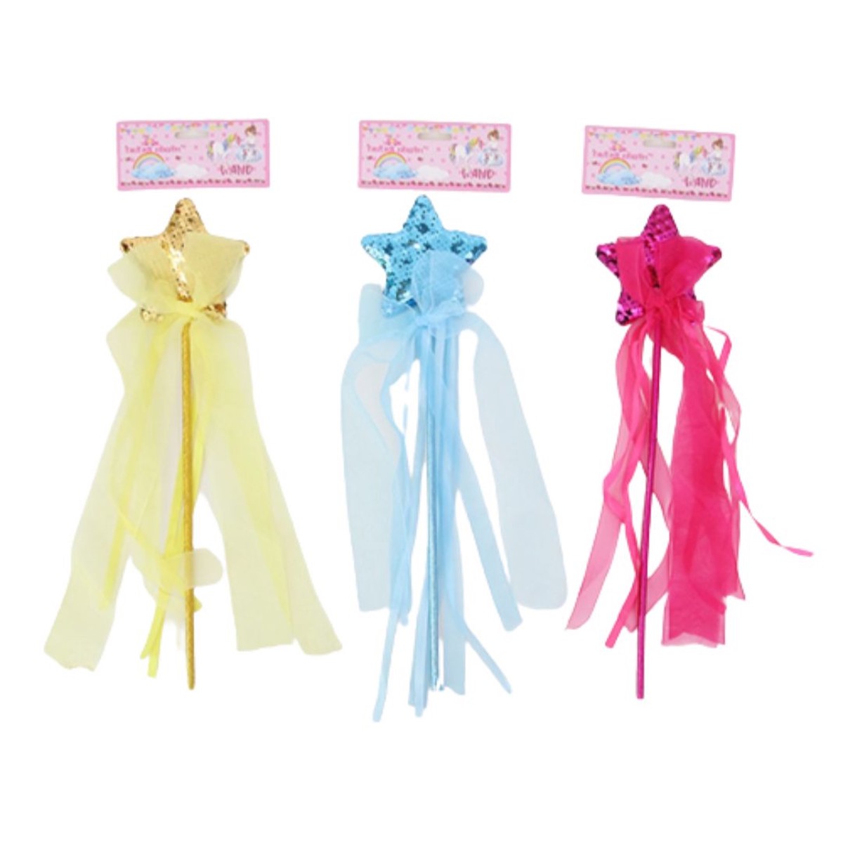 Sequin Star Wand 3 Assorted Colour