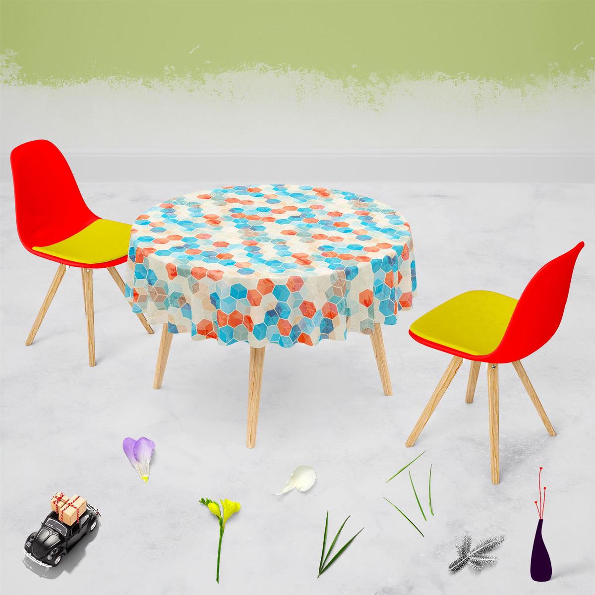 Blue Cubes Table Cloth Cover