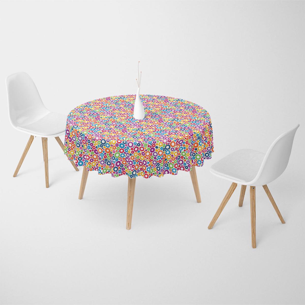 Colorful Circles Table Cloth Cover