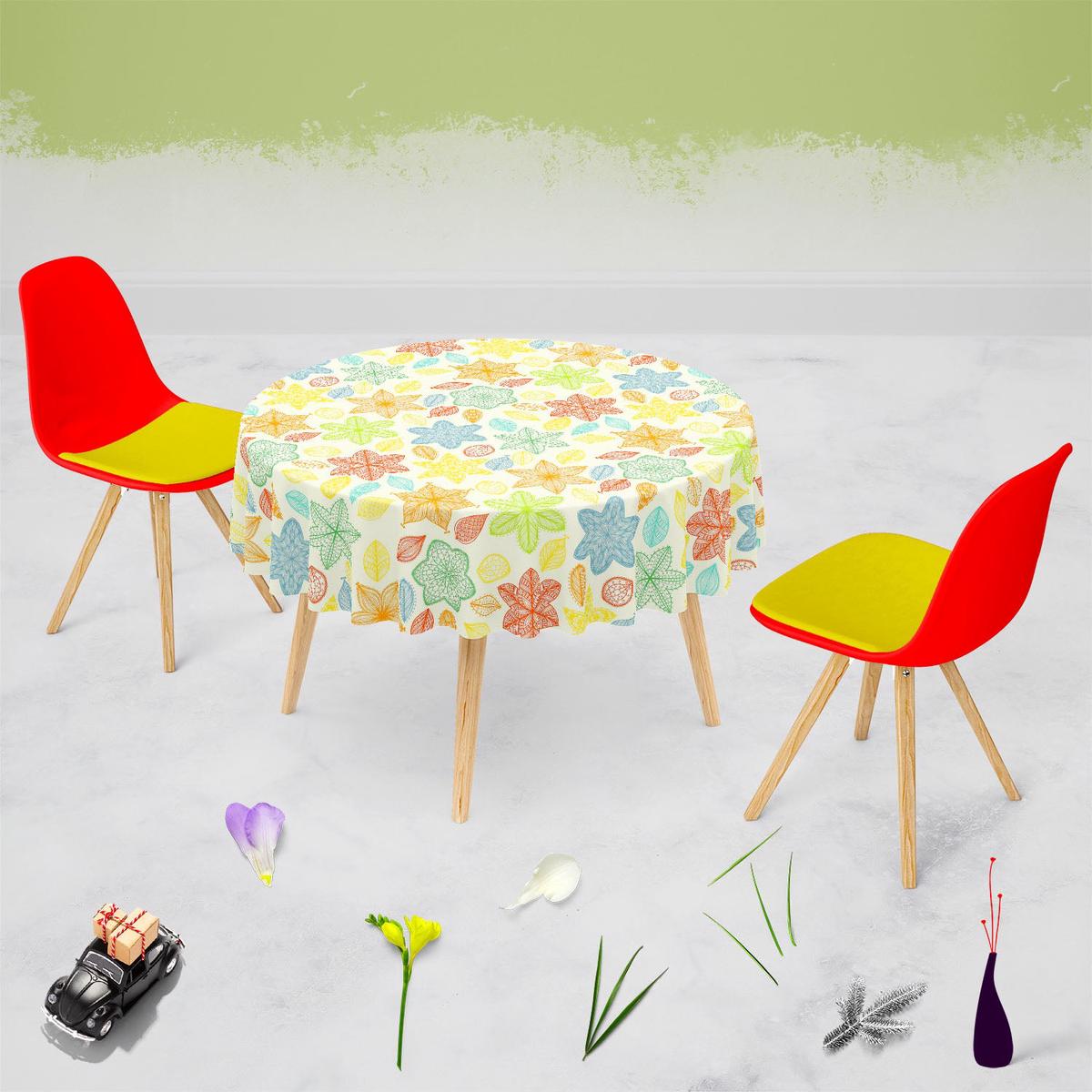 Ornate Leaves & Flowers Table Cloth Cover