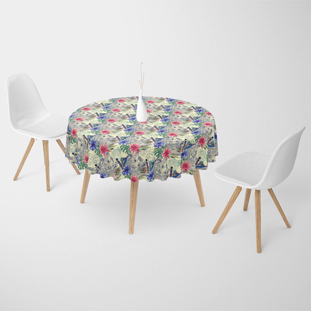 Tiger Head Table Cloth Cover