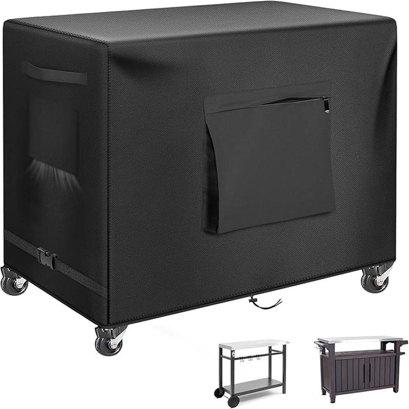 36 Inch Outdoor Prep Table Cover - Heavy Duty Waterproof Cover for Keter Unity Small Portable Table, Compatible with Storage Cabinet, Three-Shelf Movable Food Prep and Work Car - 36"L x 24"W x 35"H