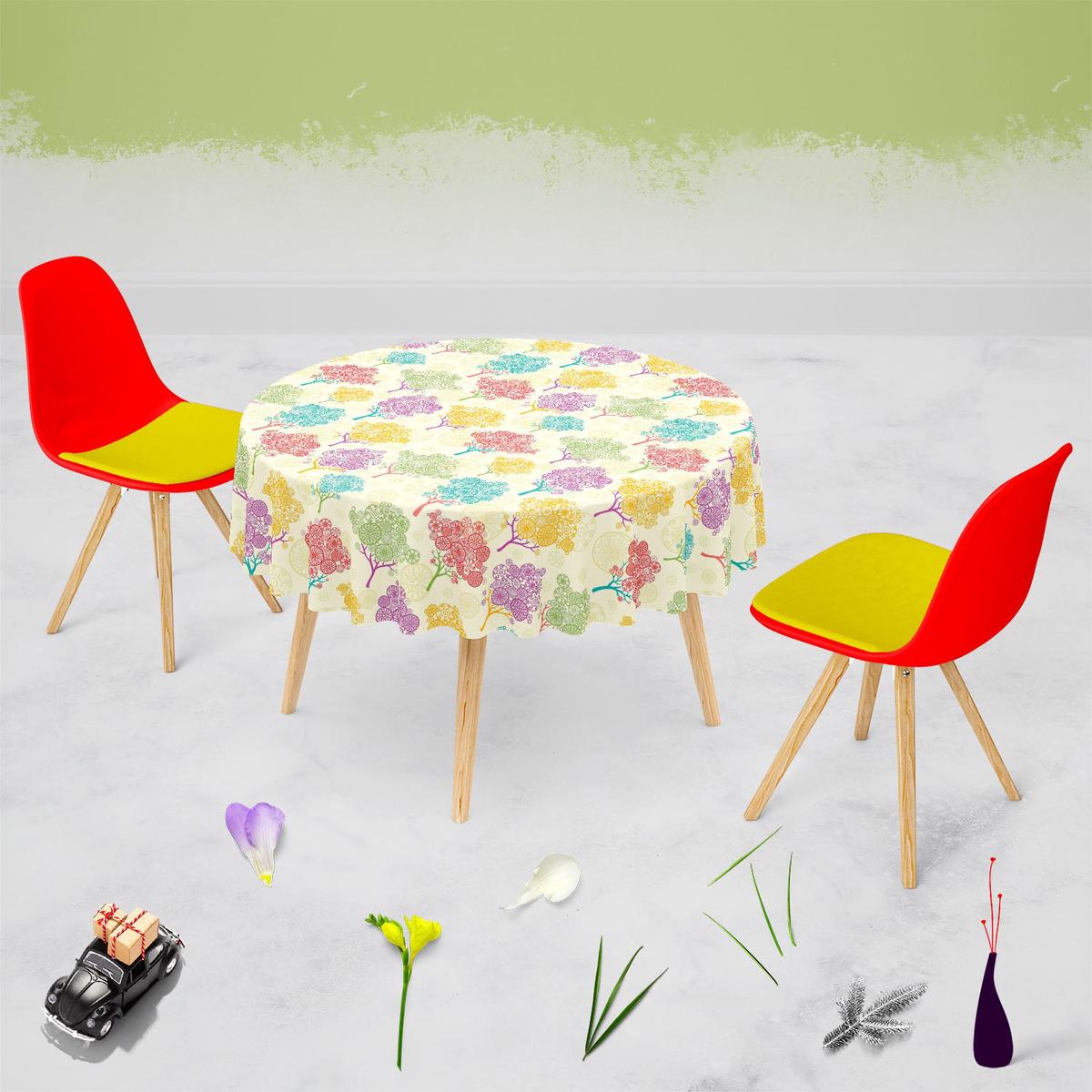 Abstract Trees Table Cloth Cover