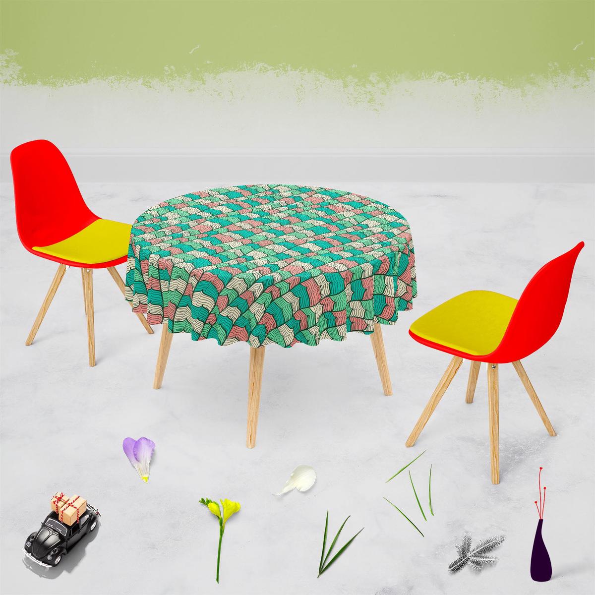 Abstract Waves D1 Table Cloth Cover