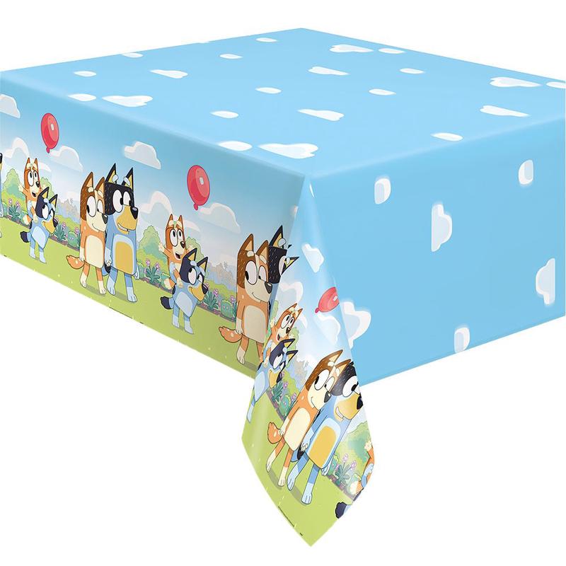 BLUEY PLASTIC TABLE COVER 54 inch x 84 inch