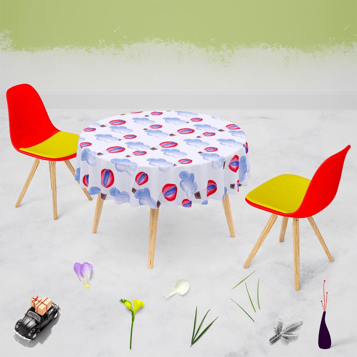 Watercolor Balloons & Clouds D1 Table Cloth Cover