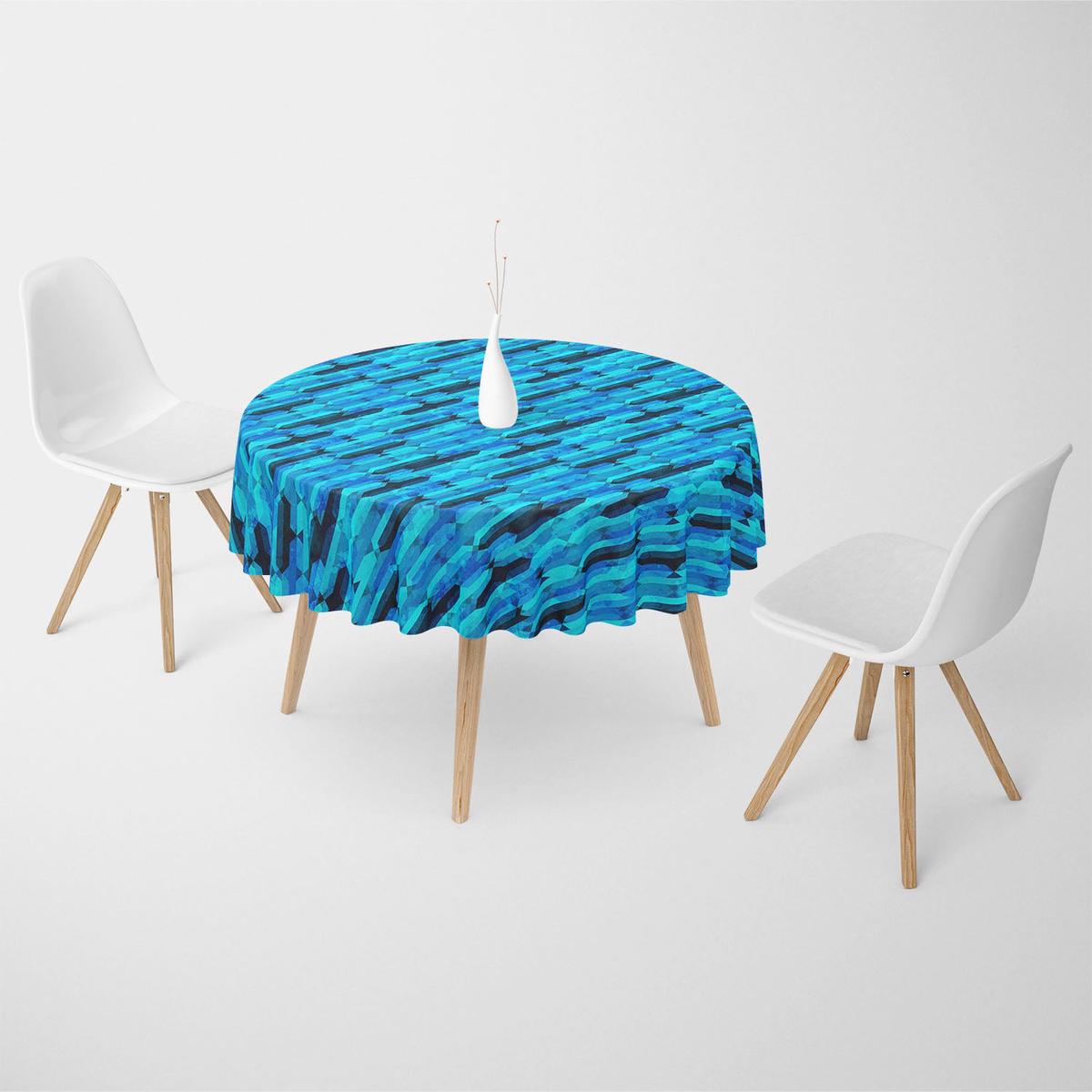 Blue Crystal Table Cloth Cover