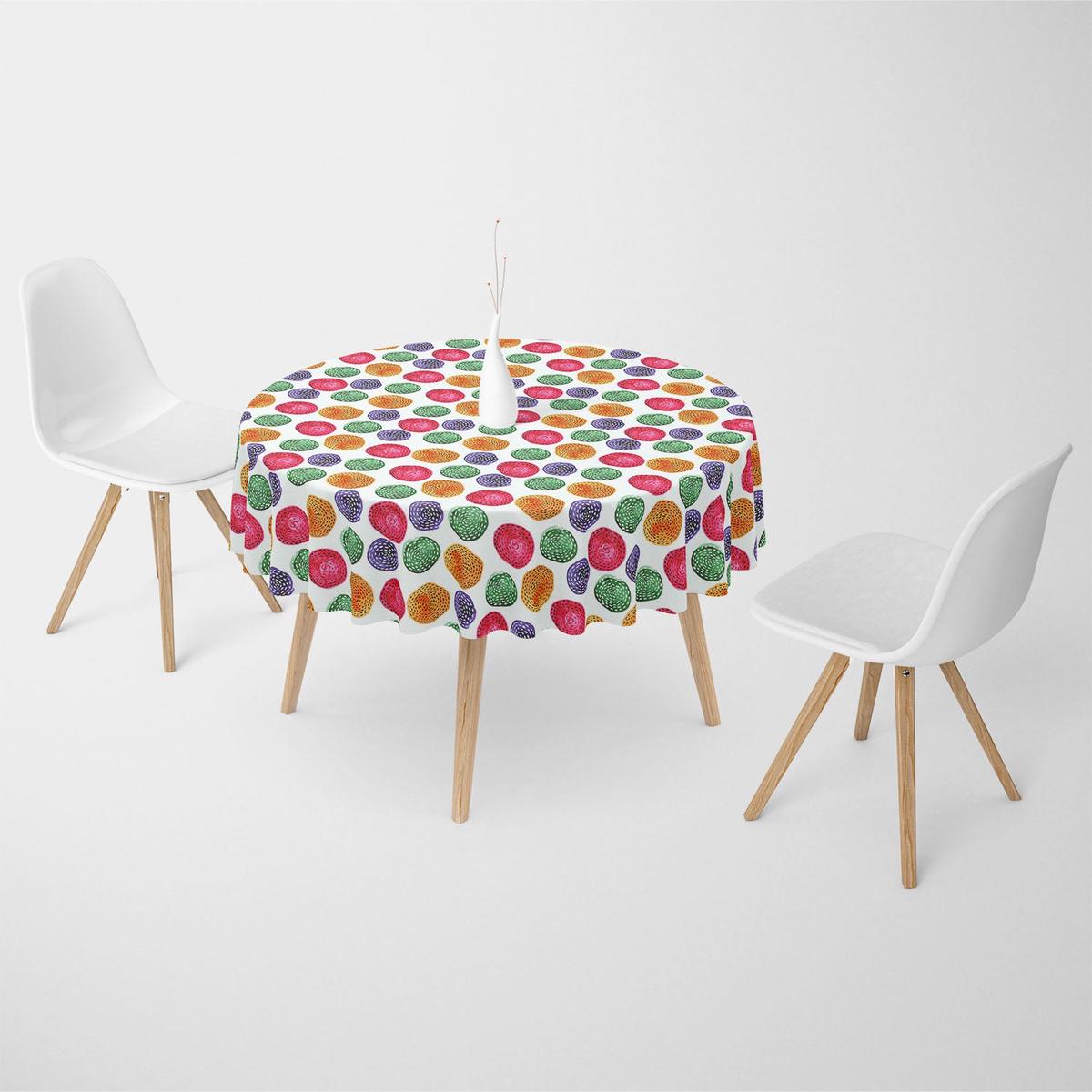 Watercolor Circles Table Cloth Cover