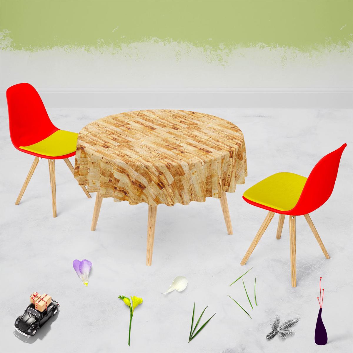 Yellow Parquet Table Cloth Cover