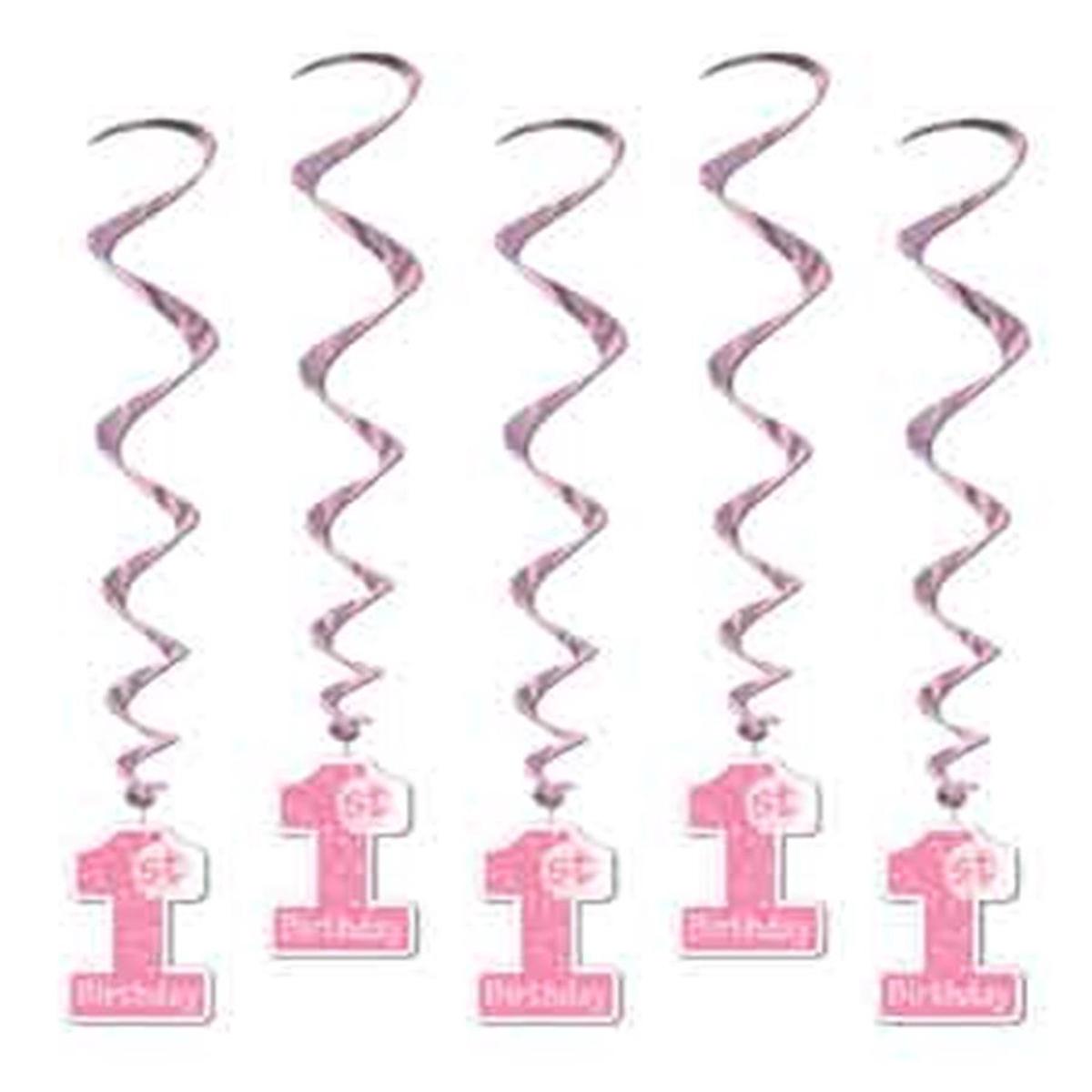 1st Birthday Pink Deco 5ct