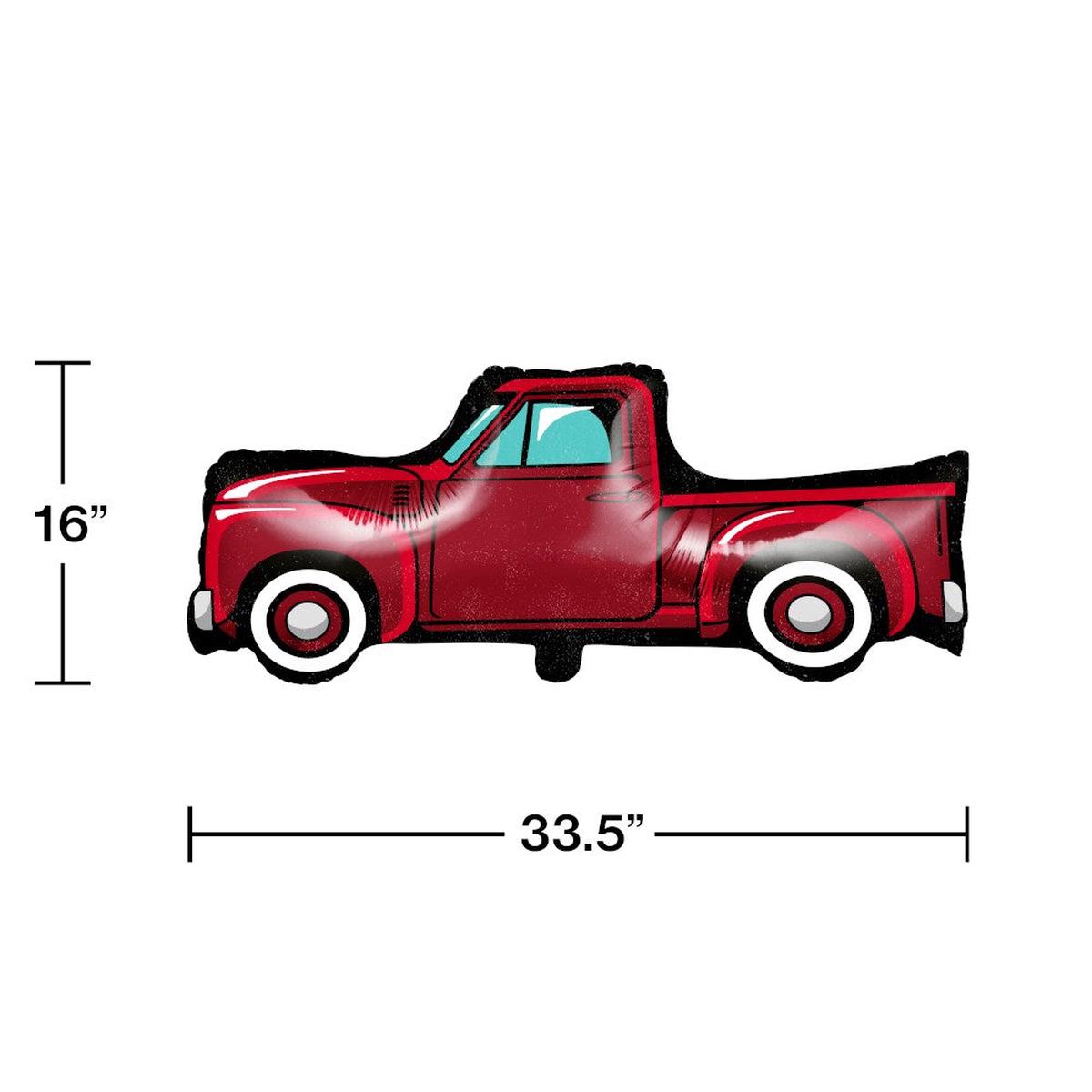 Vintage Red Truck 18in Foil Balloon
