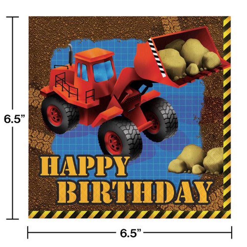 Under Construction Napkin (L) Birthday 1