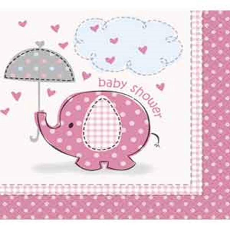 Umbrellaphants Pink Napkin (S) 16ct