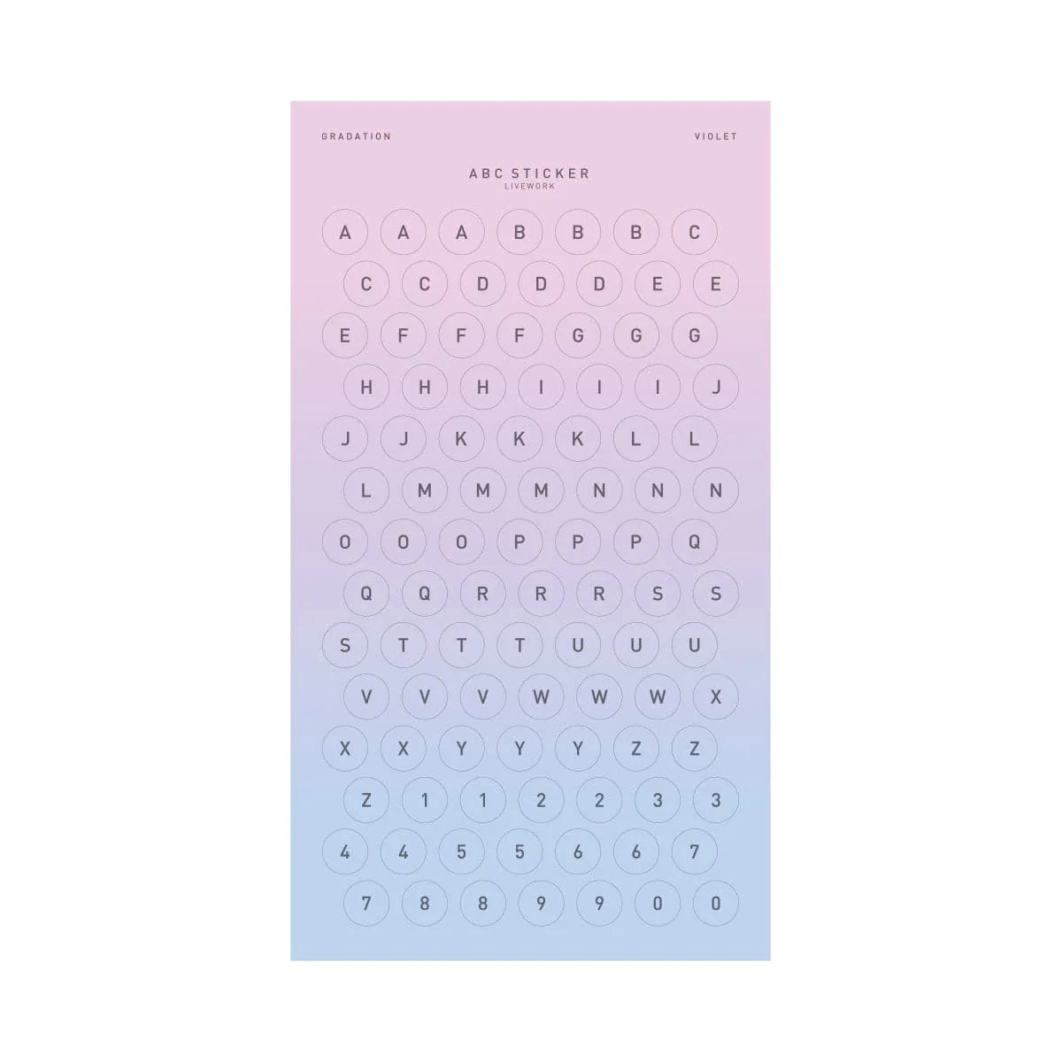 Livework Number Stickers Violet Gradation