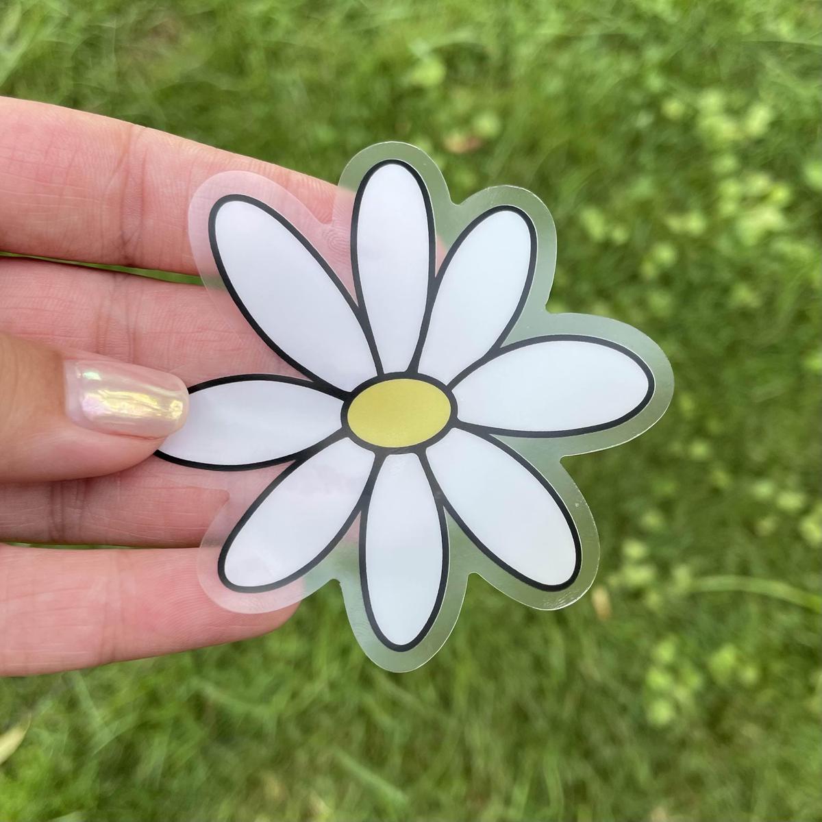 Yellow Daisy Aesthetic Clear Sticker