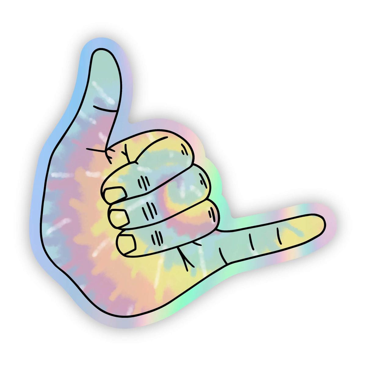 "Hang Loose" Holographic Tie Dye Sticker