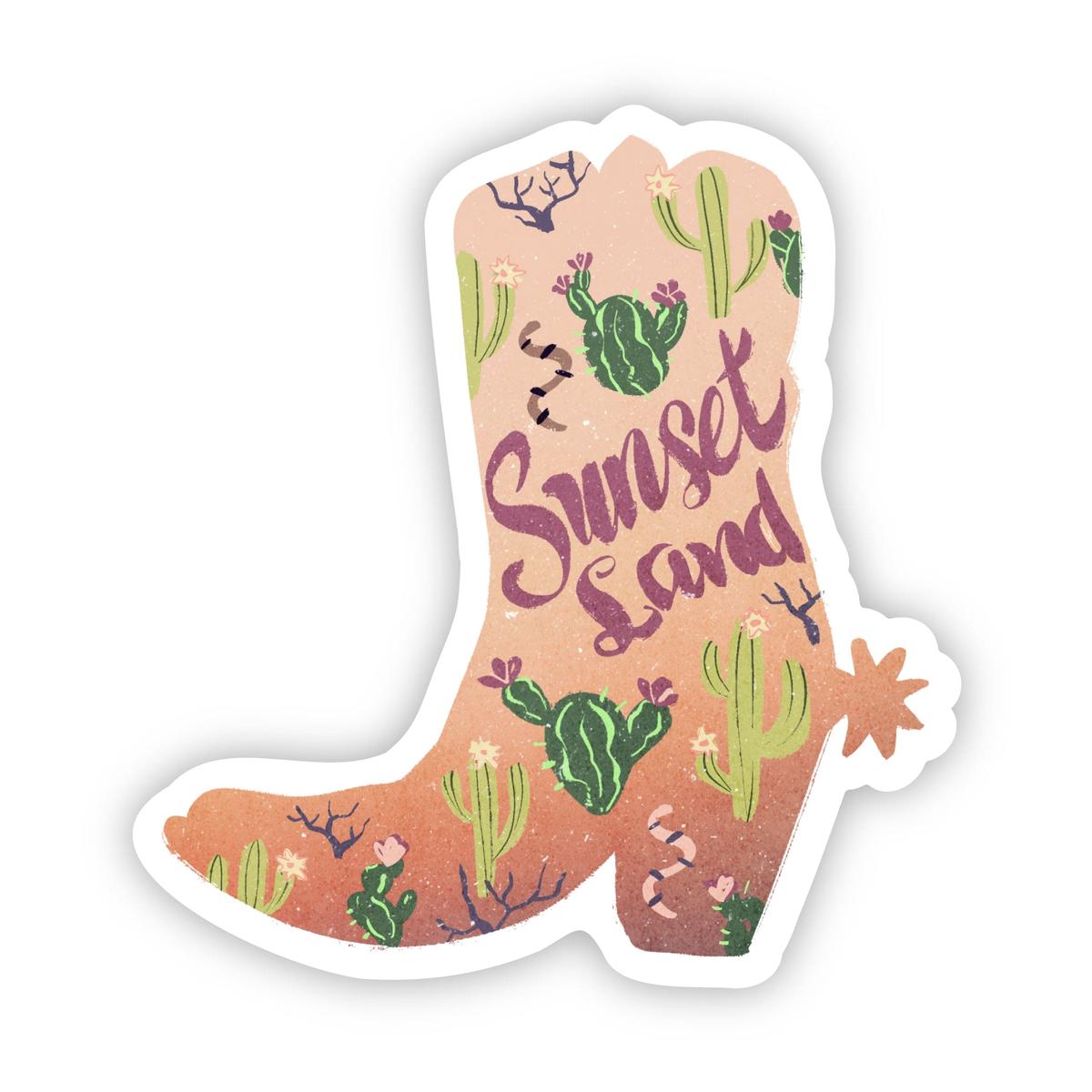 "Sunset Land" Arizona Cowboy Boot Sticker