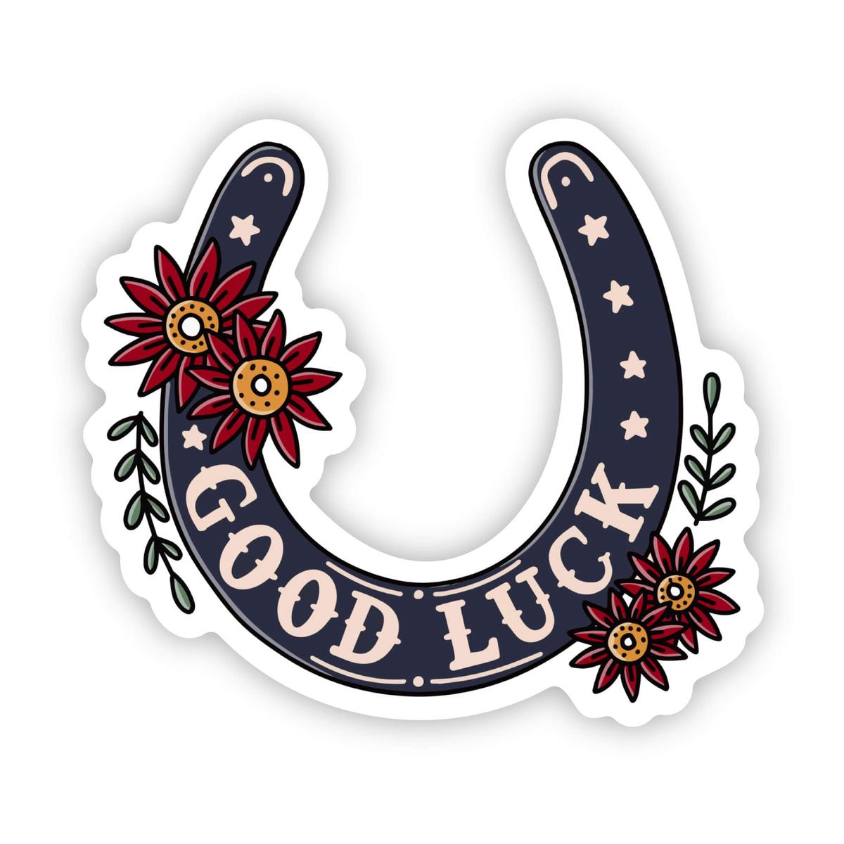 "Good Luck" Horse Shoe Sticker
