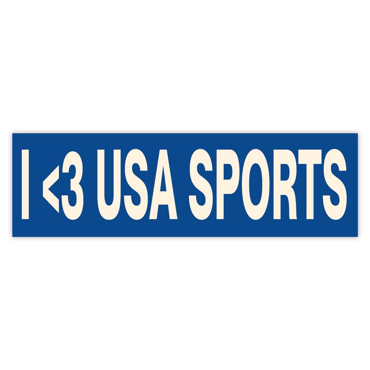 "I Love USA Sports" Blue Bumper Sticker