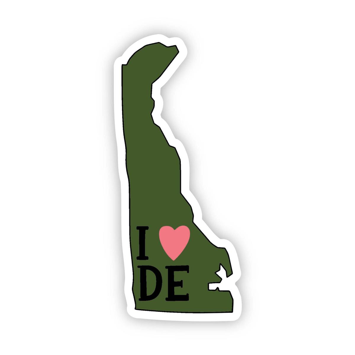 "I Love Delaware" Sticker