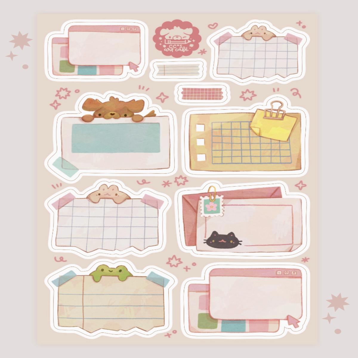 Writable Sticky Notes Sticker Sheet